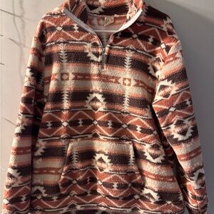Women’s Aztec Pattern Sherpa Pullover